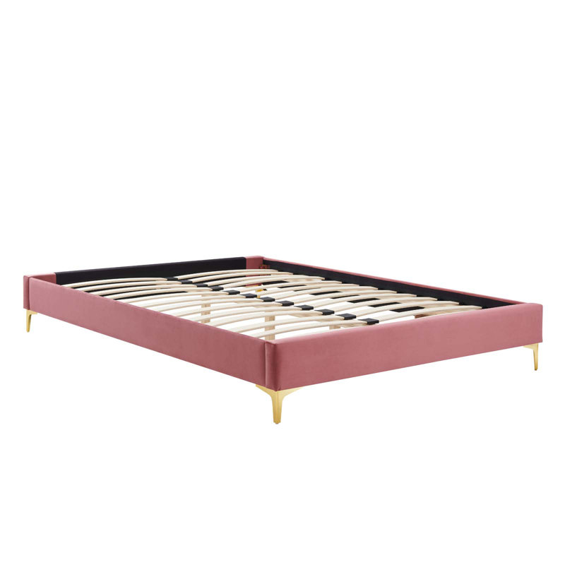 Sutton Performance Velvet Bed Frame, Dusty Rose, Queen