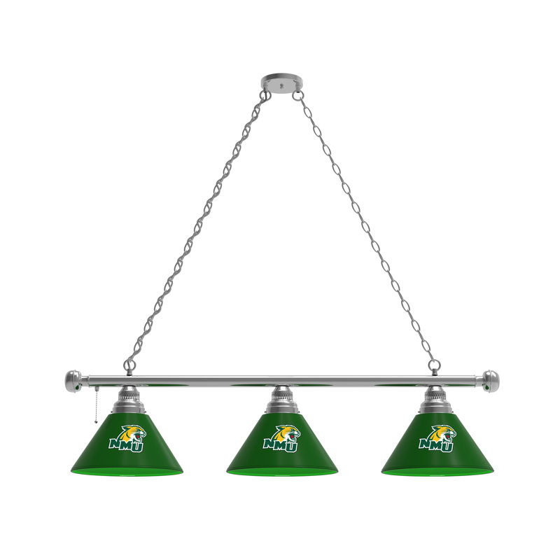 3 - Light Pool Table Lights Pendant, Chrome, Northern Michigan University