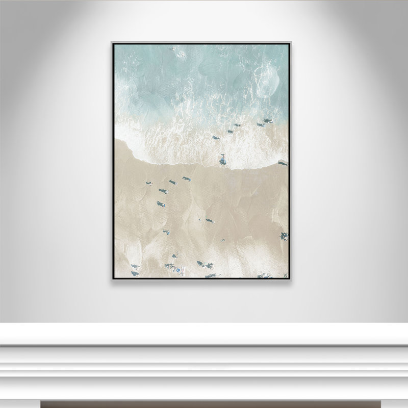 «Lay Out On The Beach I Print» par Milli Villa, L 31,5 po x H 41,5 po, Flottant argenté