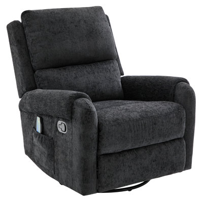 Ambria Manual Massage Recliner Chair With Swivel, Rocking, And Storage Pocket by NFusion