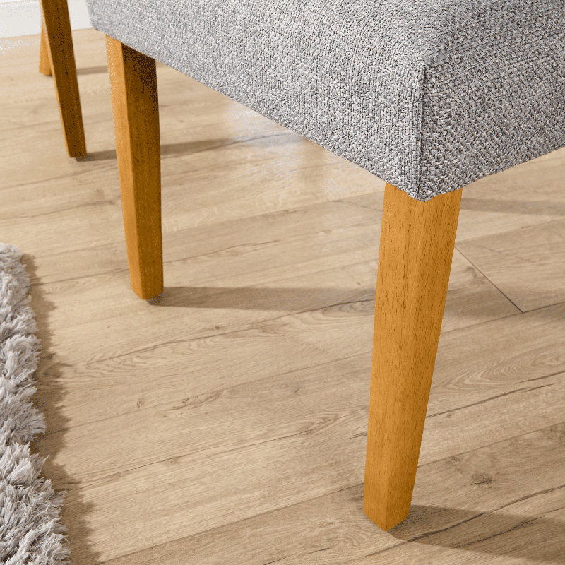 Samara Pair of Fabric Upholstered Tufted Dining Chairs, Grey