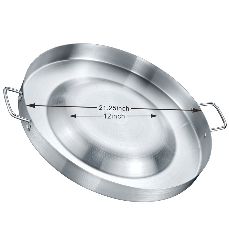 Batterie de cuisine de 21,25 po en acier inoxydable avec plaque chauffante ronde Concord