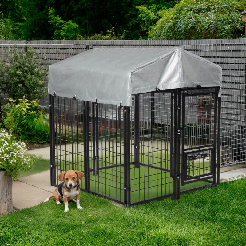 Small Dog House With Canopy - Black