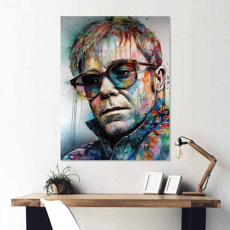 Elton - Sans cadre, impression sur métal, H 40 po x l 30 po x P 1 po