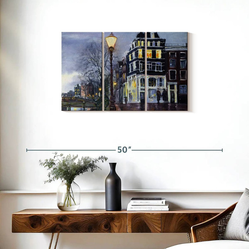 Sirci au crépuscule, Amsterdam, H 20 po x l 33 po