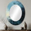 Minimalisme noir et bleu ouragan - miroir mural ovale bleu-219055470