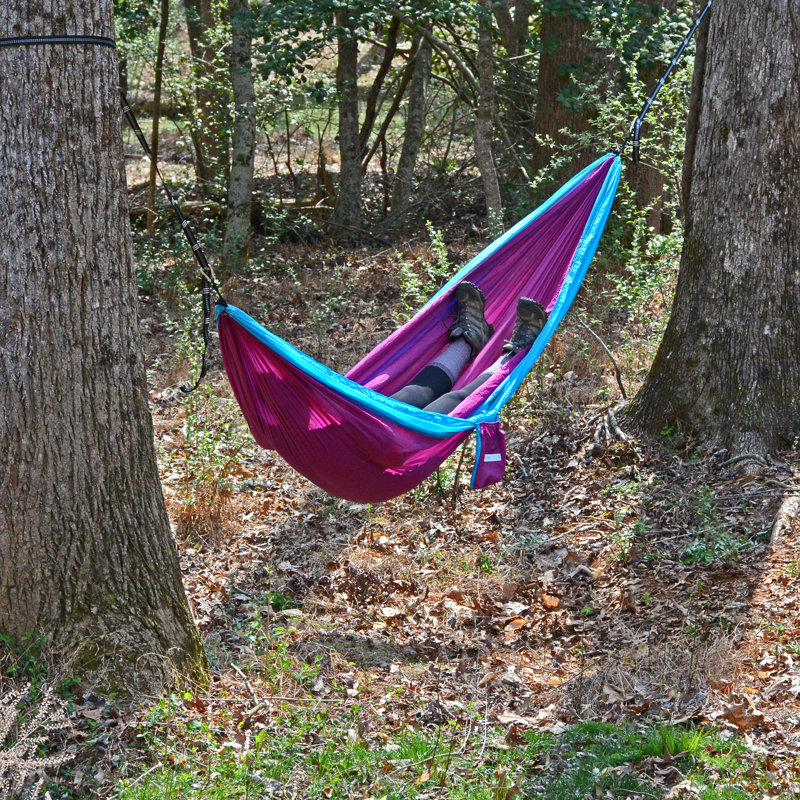 Hamac de camping Gould, Bleu clair / mauve