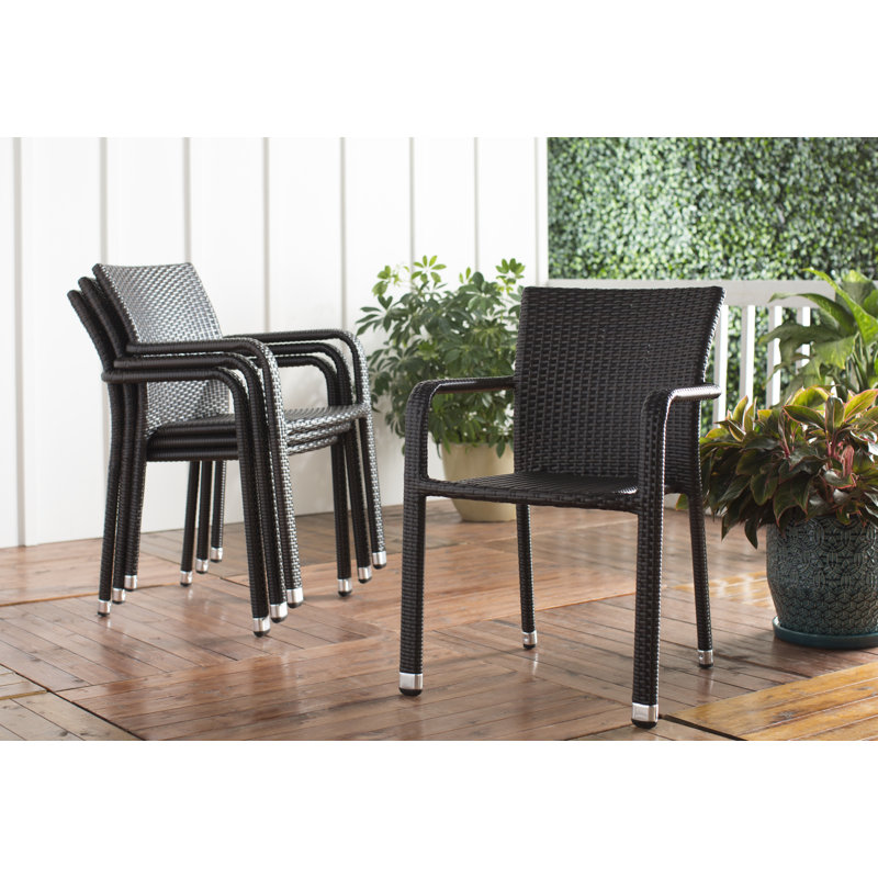 Tanishi Outdoor Stacking Dining Armchairs, Brown