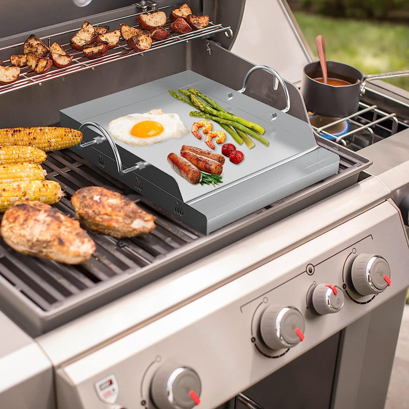 Hitechluxe Universal 8206 Rectangular Griddle Grill for Gas BBQ Grills, 2.75" H x 16"W x 12.5"D