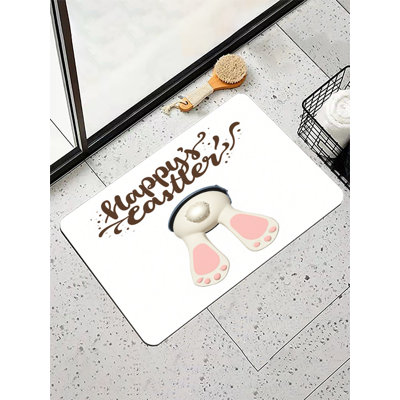 Tapis de bain Bunny Tail Joyeuses Pâques, 16 po x 24 po