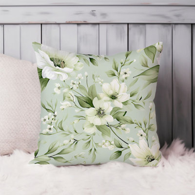 Floral Sage Green Flowers I Cottage & Cottagecore