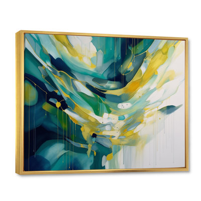 Yellow and Turquoise Order In Complexity I - Abstract Shapes Canvas Print