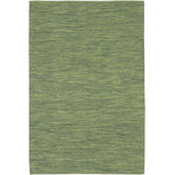 India Hand Loomed Cotton Modern Area Rug in Green
