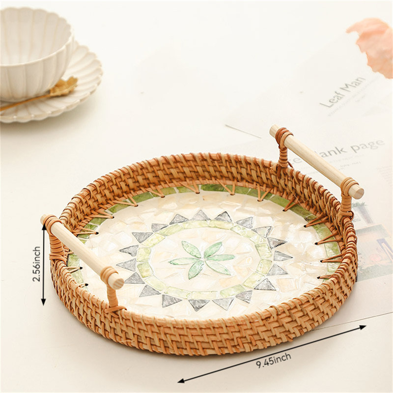 Plateau en bois Arelie, H 2,56 po x l 9,45 po x P 9,45 po