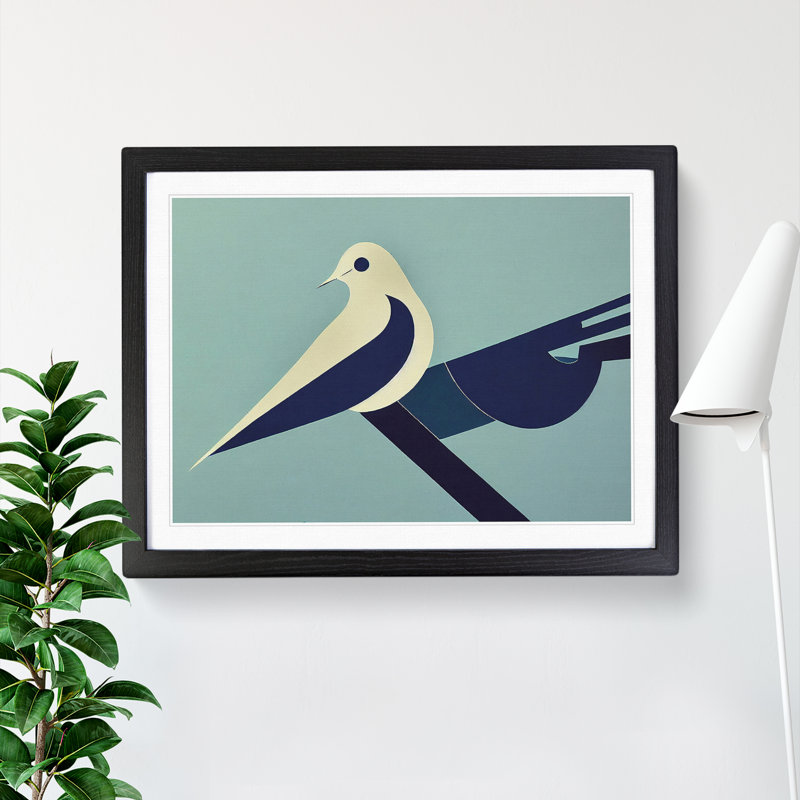 Dove Bird - Framed Print, Black Framed, 46cm H x 64cm W