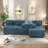 2 - Piece Upholstered Sectional With Pillows, No Assembly Required Free Combination Sofa-1666000302