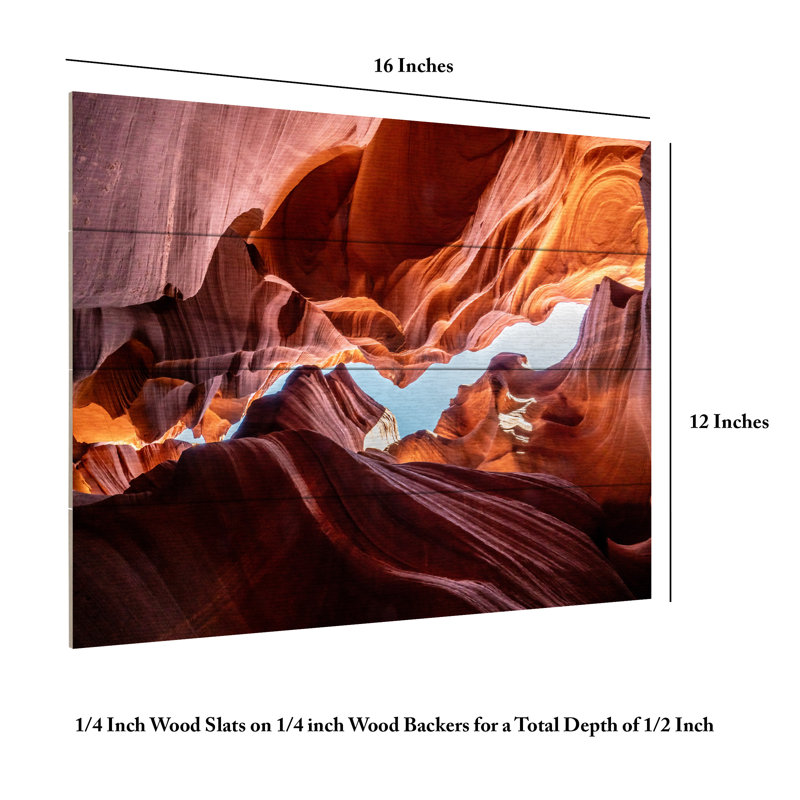 Holger Schmidtke Antelope Canyon Wood Slat Art, H 12 po x l 16 po
