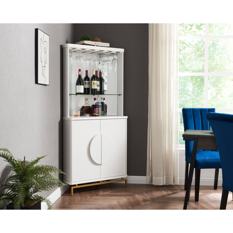 Armoire de bar d'angle, Blanc