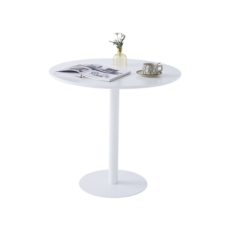80Cm Round Dining Table,, White
