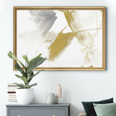 Gold & Gray Exploration IV - Picture Frame Painting Print on Canvas