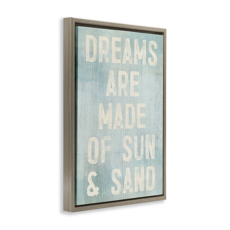 Cadre flottant Dreams of Sand and Sun, design par Susan Arnot, H 25 po x l 17 po, Cadre flottant orme Montalcino