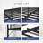 Black Queen Metal Loft Bed With LED Lights,Charging Station,Safety Guardrail And Ladder