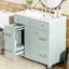 Meuble-lavabo 36 po, structure en bois massif, lavabo en céramique, 3 tiroirs, fermeture en douceur, armoire ajustable, bois, lavabo et étagères