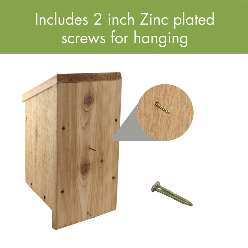 Unfinished Cedar Wood Birdhouse for Winter Roosting and Shelter