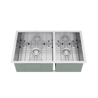 Blue Ocean  32" L x 19" W  Double Bowl Stainless Steel Undermount Kitchen Sink