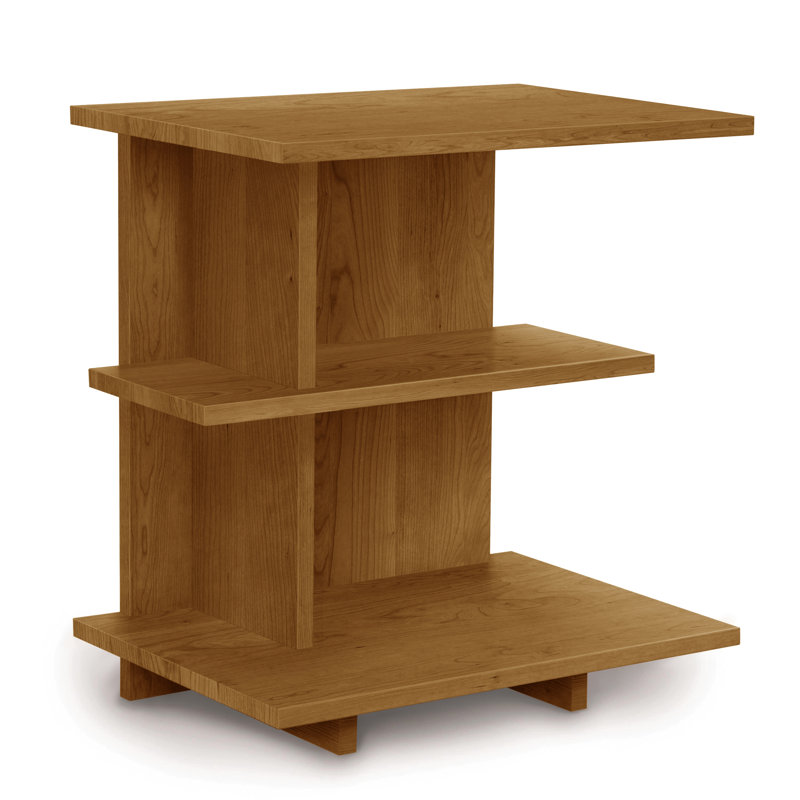 Table de chevet en bois massif Mansfield, Cerise brune