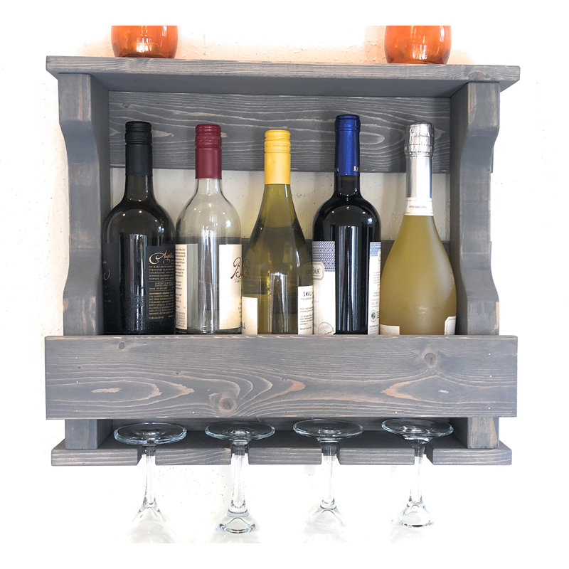 Support à vin et porte-bouteilles Neema, Gris classique