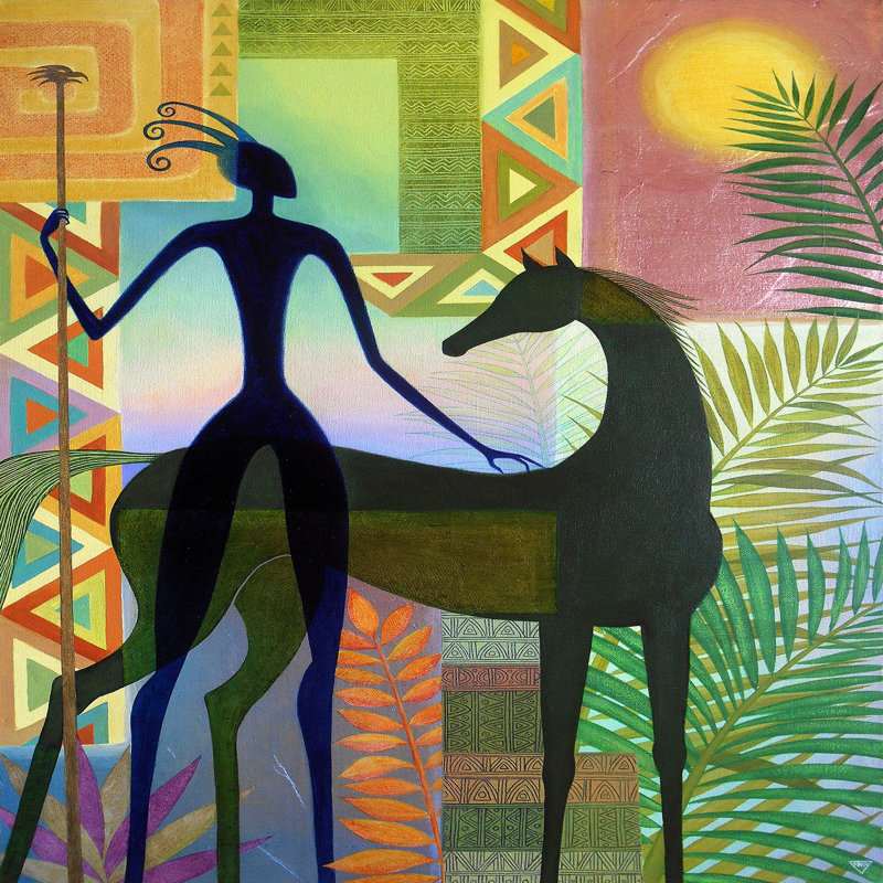 Ensemble de housse de couette DiaNoche en microfibre par Jennifer Baird - Horse and Warrior