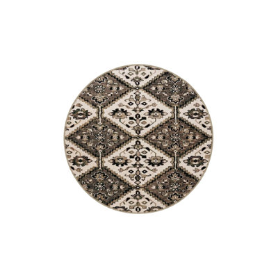 Model Geometric Checkered Floral Woven Base Washable Carpet