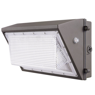Ensemble de 2 lumières à DEL murales de 100W, 10800LM, 5000K, luminaire commercial d'extérieur, avec capteur de lumière intelligent 180 lumières à DEL écoénergétiques pour les garages, étanche IP65