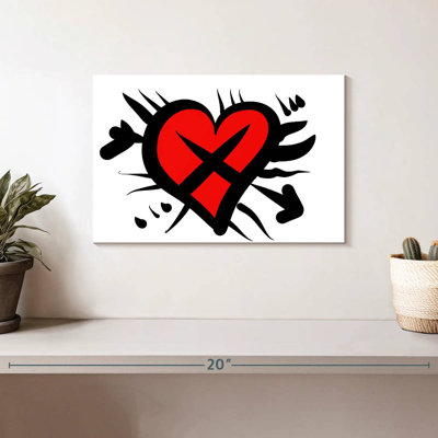 Hardie Red Heart Graffiti Style