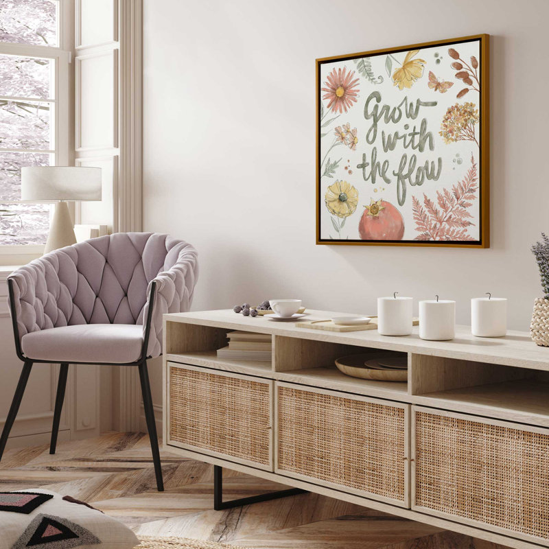 Botanical Encouragement I Print on Canvas, American Maple Floater Frame, 32.75" H x 32.75" W