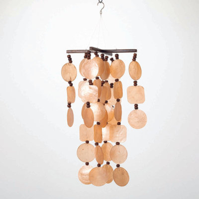 Woodstock Chimes Asli Arts Collection, Patina Green Capiz Wind Chime, 21"