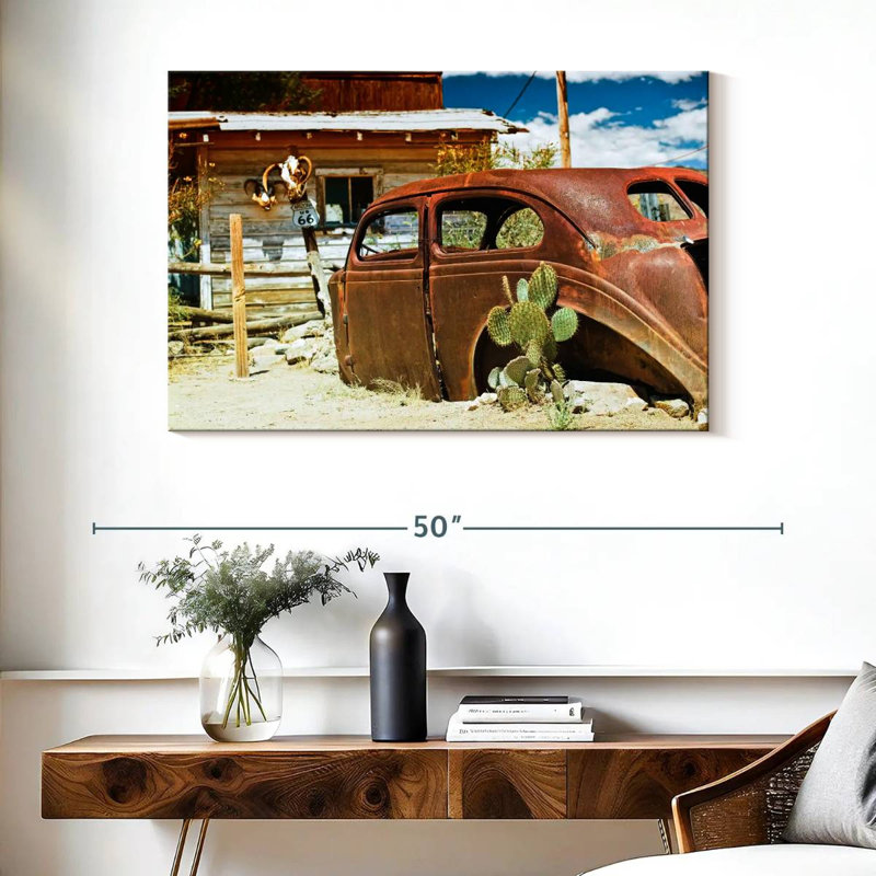 Mehar Car Wreck Route 66, 26" H x 39" W