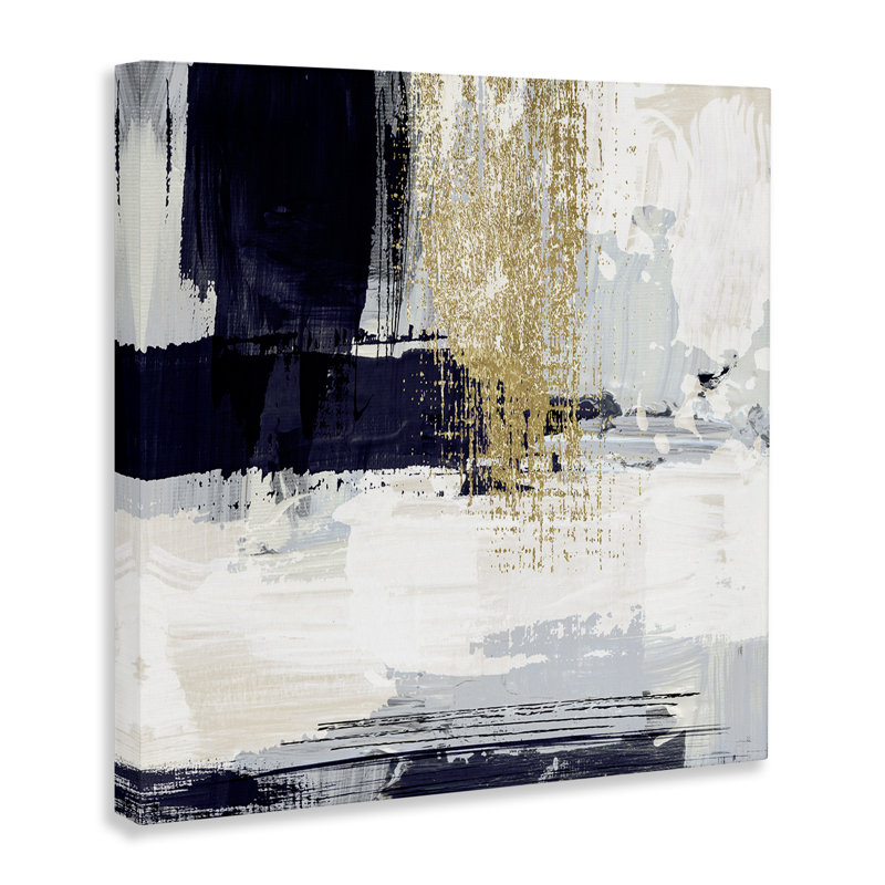 Art mural sur toile flottant abstrait doré par Susan Jill, H 17 po x l 17 po