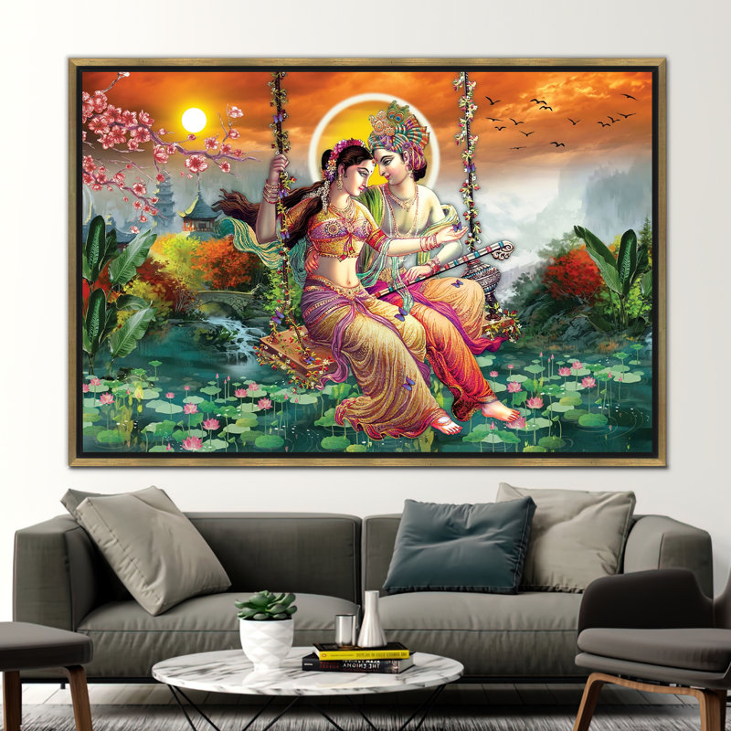 Print on Canvas, Framed Print without Mat, Gold, 20 cm H x 30 cm W