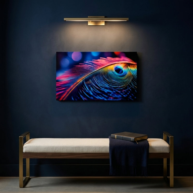 Art mural sur toile plume de paon