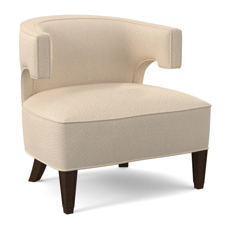 Laurel Barrel Chair, American Walnut, Filigree Ivory 100% Polyester