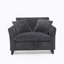 Fauteuil Lazy, fauteuil confortable pour une personne, avec dossier et coussin de siège moelleux, avec accoudoirs des deux côtés, convenant au salon et à la chambre à coucher - gris-752728636