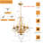 VBANPA Crystal Chandeliers Clear Chandelier 6-Light Modern Pendant Ceiling Lighting Fixture With Adjustable Chain Length, Vintage Black Light Fixture For Living Room, Farmhouse,Gold-757201490