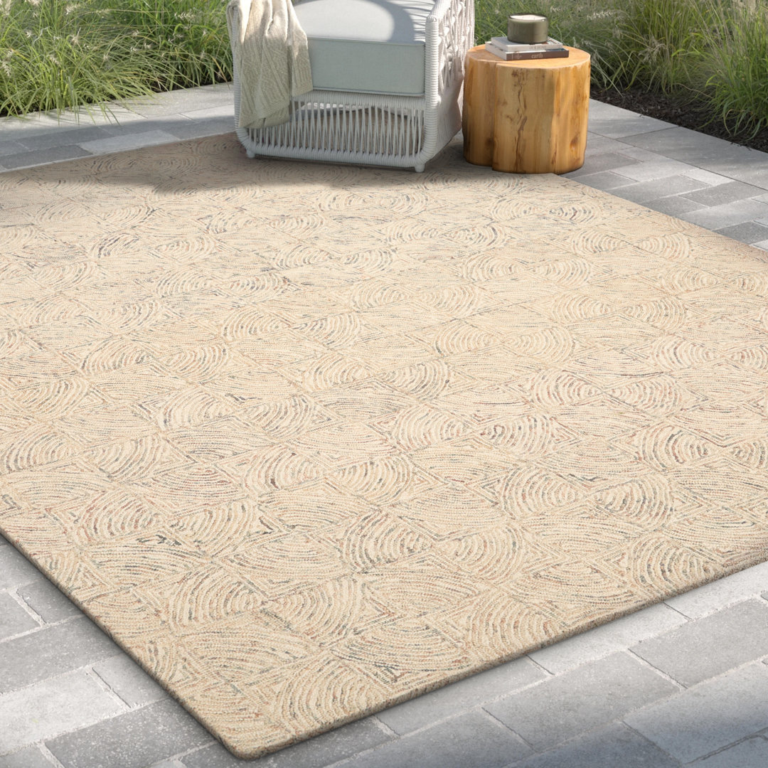 Wool Abstract Indoor Rug Red Barrel Studio® Rug 