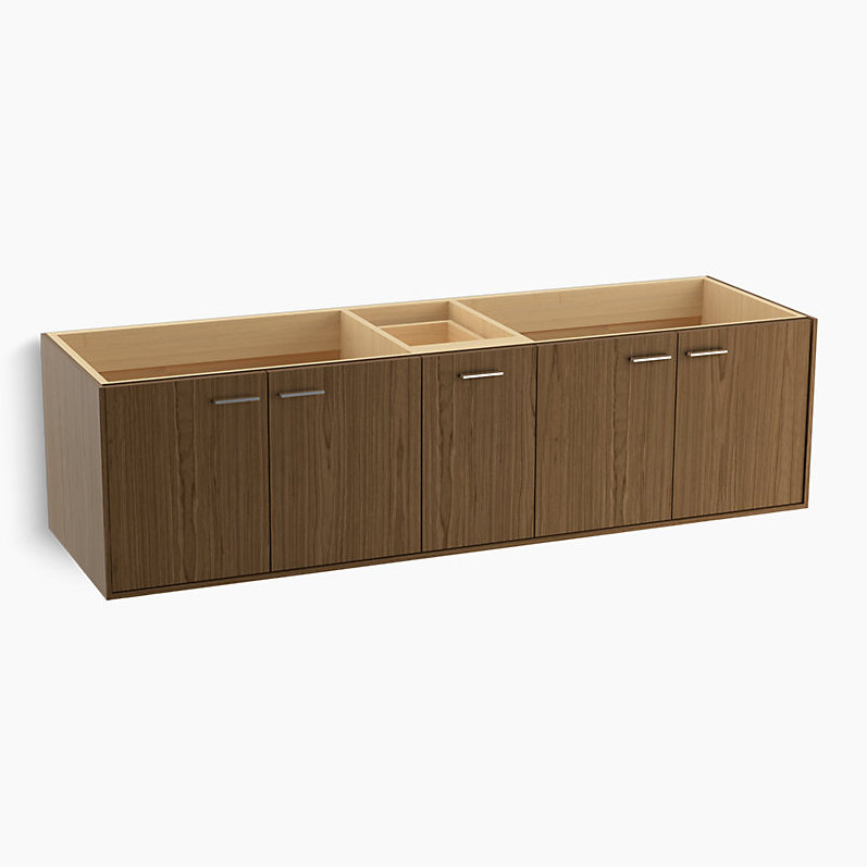 Base de meuble-lavabo Jute® 72 po avec 4 portes et 1 tiroir, Noyer lin