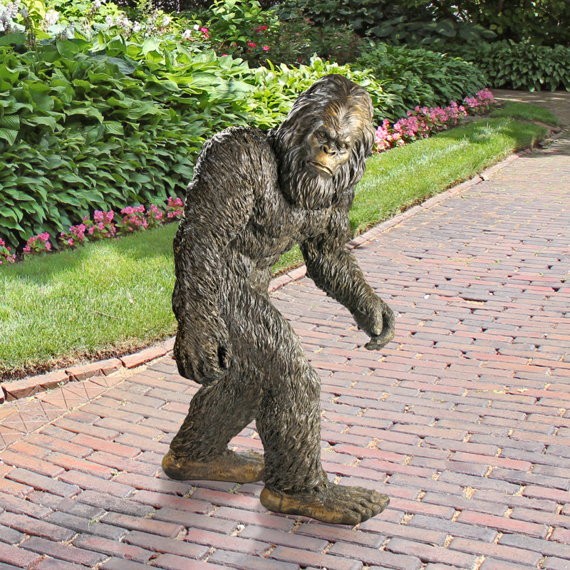 Statue yéti de jardin Bigfoot, Grand, Brun