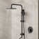 Wall Mount Pressure-Balanced Shower System,10"Rainfall Shower Head with Slider Bar Handheld Spray