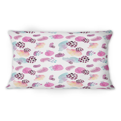 Coussin décoratif à motif rétro en mauve et rouge II 1