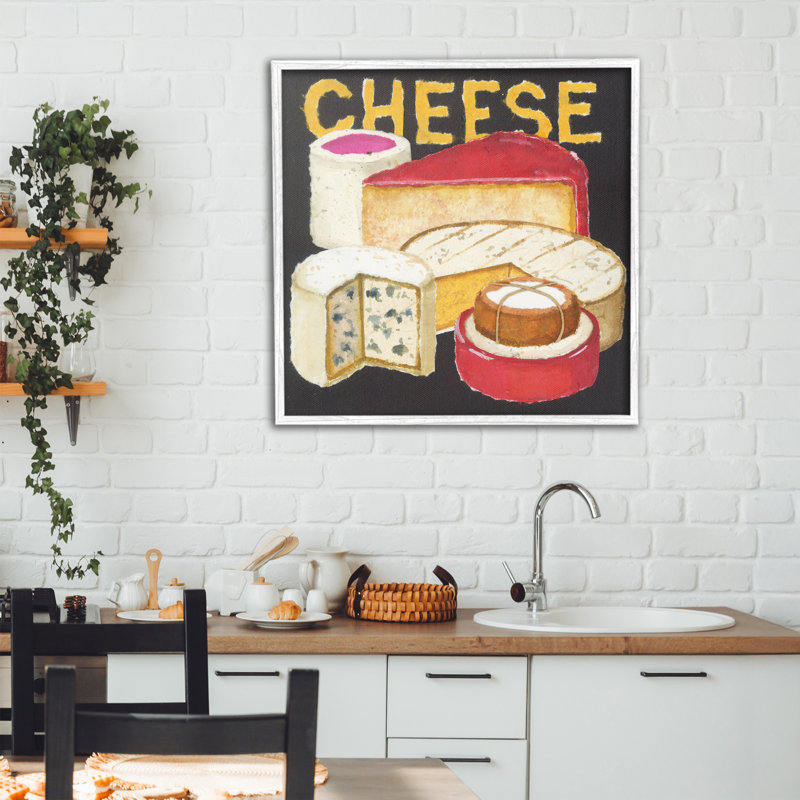 Assorted Cheese Wheels Framed Giclee, design by Nancy Overton, Coastal White Framed Giclee, 24" H x 24" W